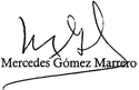 Firma de Mercedes Gómez Marrero